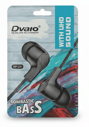 Dvalo EP-29 Wired Earphones with Bombastic Bass & UHD Sound, Multifunction Button