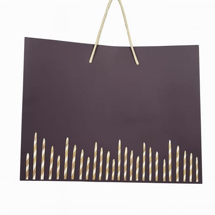 Brown Kraft Paper Gift Bag with Orange Striped Straws Brown Kraft Paper Gift Bag with Orange Striped Straws