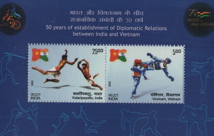 Shobhaphila's 2023 ndia Vietnam Diplomatic Relations 50 Years Indian Miniature Sheet Stamps ( 16th Oct 2023)