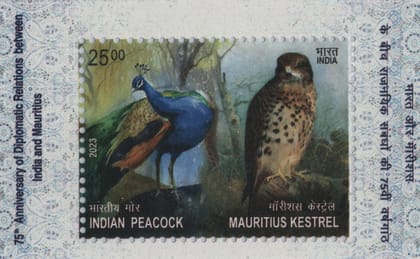 Shobhaphila's 2023 India-Mauritius 75th Anniversary Diplomatic Relations Indian Miniature Sheet Stamp ( 2nd Nov 2023)