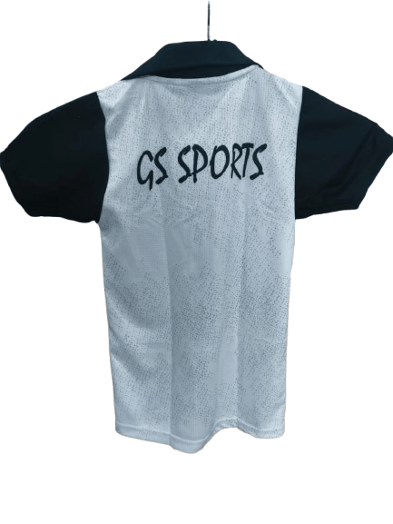 GS Sports Men's/Boys' White & Black Performance Polo T-Shirt