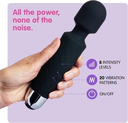 Quiet Powerful Personal Wand Massager with 8 Intensities & 20 Patterns ( Multi color ) 