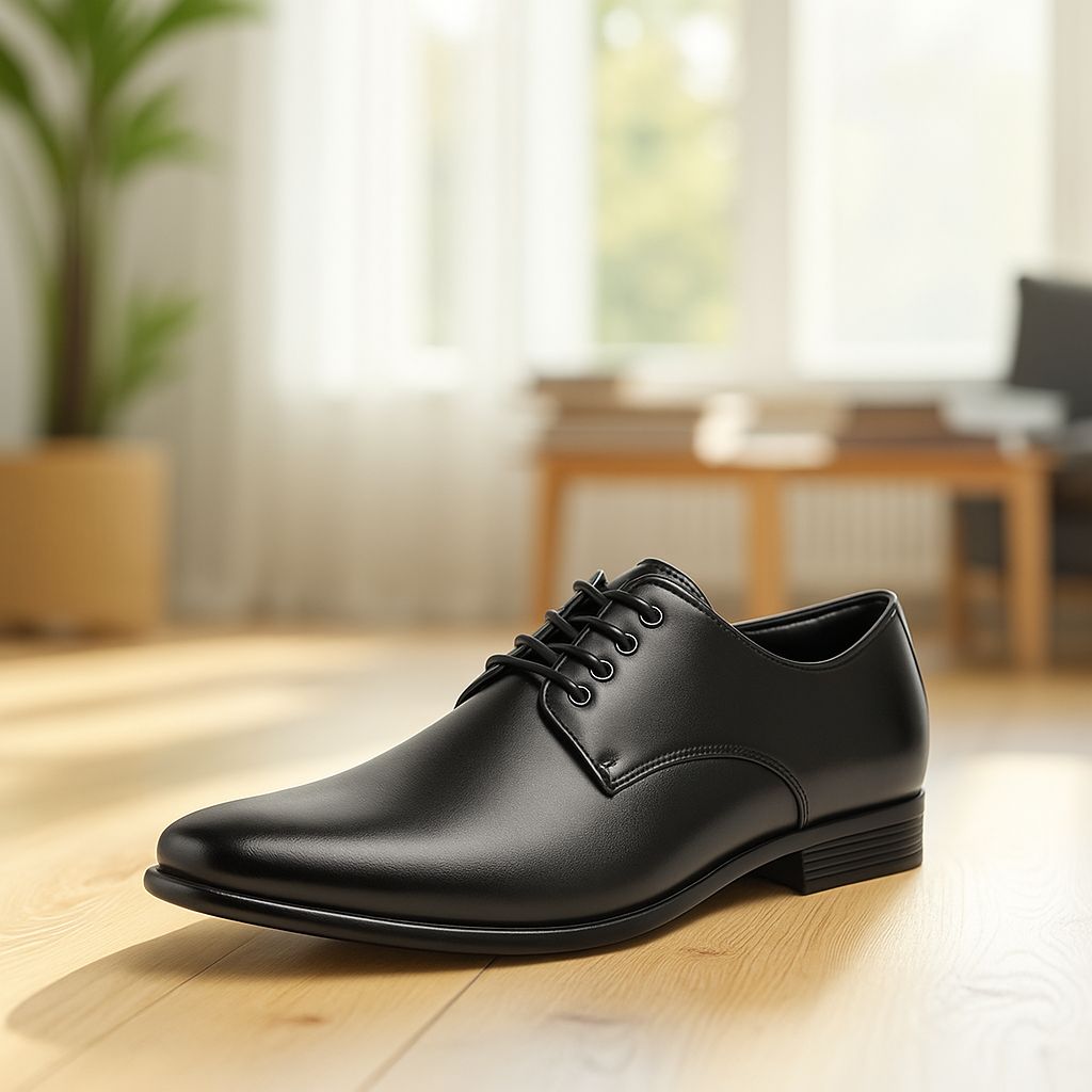 Men’s Black Formal Derby Lace-Up Shoes