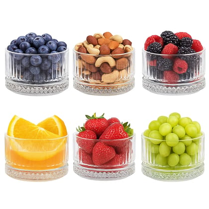 Glass Serving Bowls with Cut Design, Perfect for Snacks,Desserts,Salads, Dry Fruits, Ideal for Home Use, Restaurants,Parties, Durable Quality Glass Adds Charm to Any Dining Setup (4.2 Inch, Set of 6) Glass Serving Bowls with Cut Design, Perfect for Snacks,Desserts,Salads, Dry Fruits, Ideal for Home Use, Restaurants,Parties, Durable Quality Glass Adds Charm to Any Dining Setup (4.2 Inch, Set of 6)