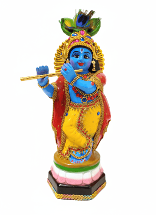 Bal Gopal Lord Krishna Idol with Flute, Handcrafted Decorative Statue Bal Gopal Lord Krishna Idol with Flute, Handcrafted Decorative Statue