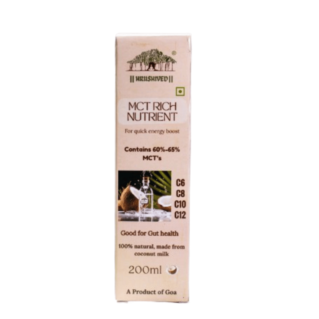 Hrushived MCT Rich Nutrient Coconut Milk Oil - Quick Energy & Gut Health, 200ml
