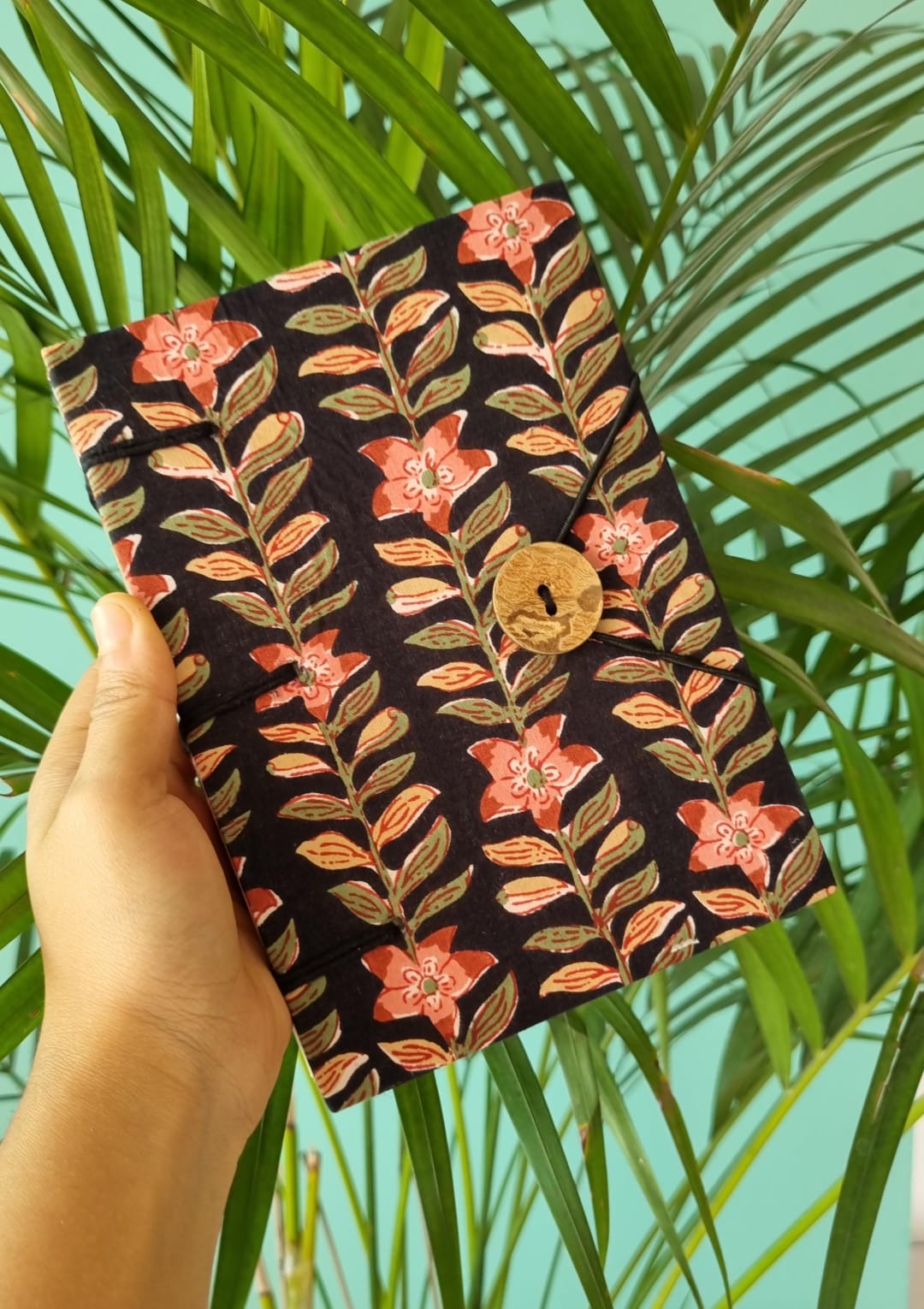 Handcrafted Sky Blue Floral Print Diary Book