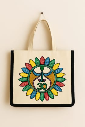 Multicolor Embroidered Canvas Tote Bag