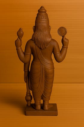 Handcrafted Wooden Lord Vishnu Statue - Divine Idol for Home Temple Decor Handcrafted Wooden Lord Vishnu Statue - Divine Idol for Home Temple Decor