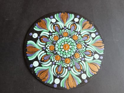 Vibrant Hand-Painted Mandala Dot Art Coaster - Spiritual Home Decor & Gift