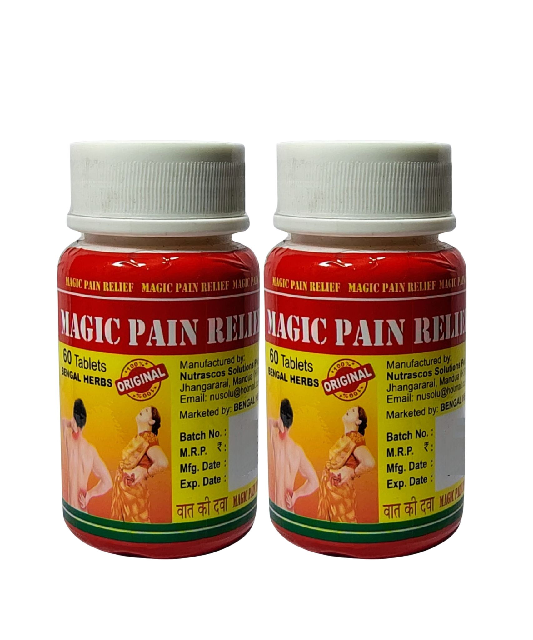 Magic Pain Relief | Pack Of 2 | Supports, Low Back Pain, Ankylosing, 100 Tablets.