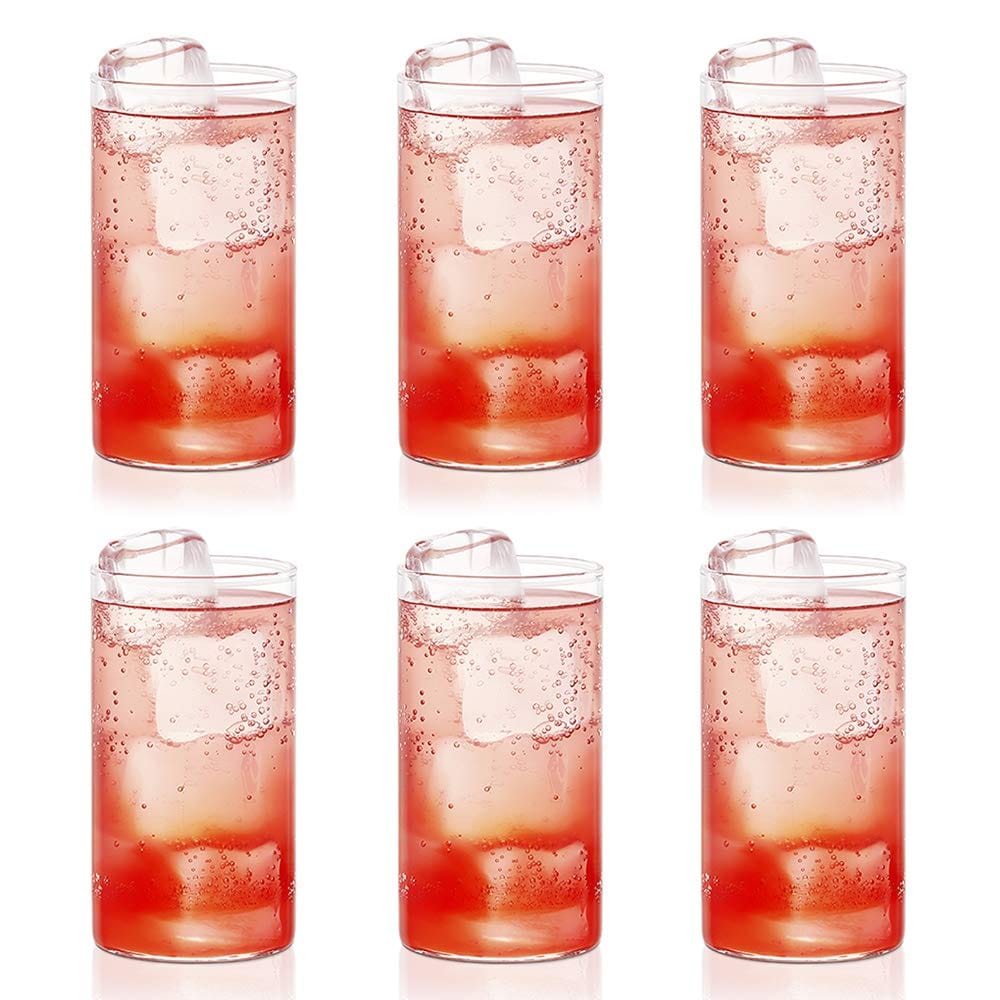 Borosil 350ml 6pc Vision Transparent Large Glass Set | Made in India Borosilicate Glass Tumblers for Drinking Water, Cold Drinks | Flame Proof, Microwave & Dishwasher Safe