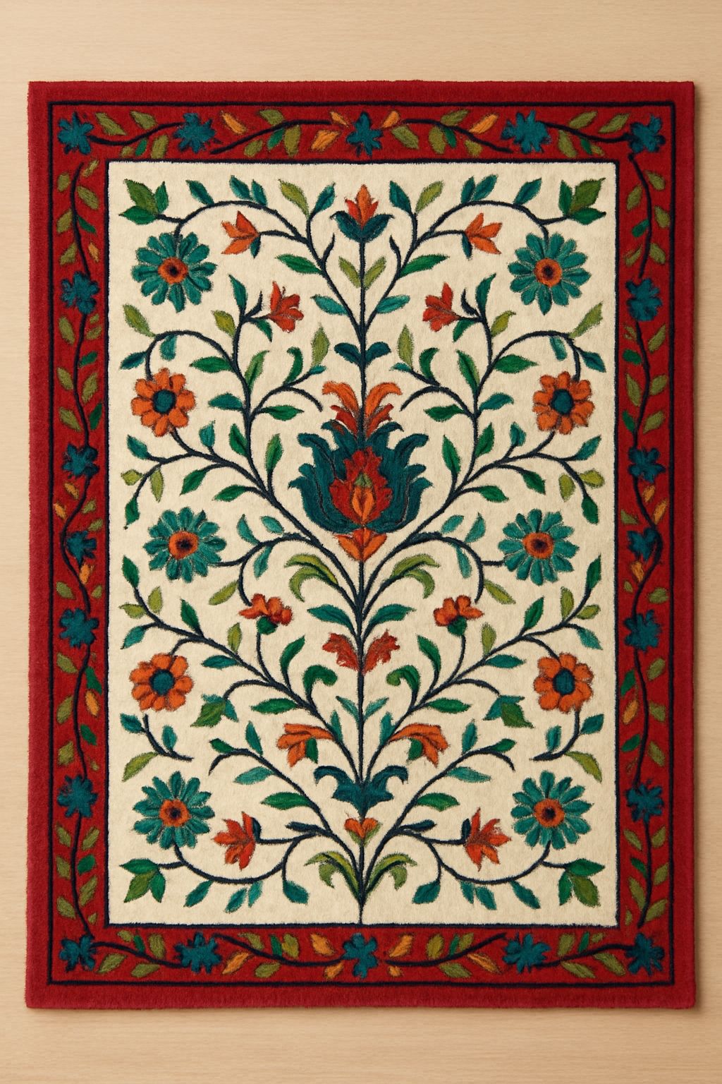 Hand-Tufted Floral Wool Namda 