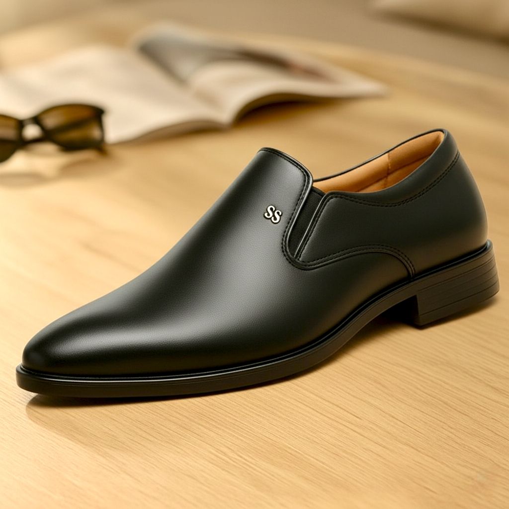 Men's Black formal Slip-on shoes| Comfortable Office & Party-wear