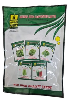 NSC High Quality Vegetable Seeds Combo Pack - Long Beans, Okra, Spinach, Bottlegourd, Chilli NSC High Quality Vegetable Seeds Combo Pack - Long Beans, Okra, Spinach, Bottlegourd, Chilli