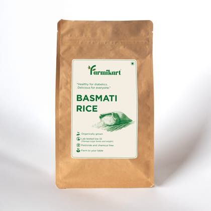 Farmikart Diabetic-Friendly Basmati Rice 1kg | Lab-Tested Low Sugar | Low GI | Naturally Grown | Supports Healthy Blood Sugar & Weight Management