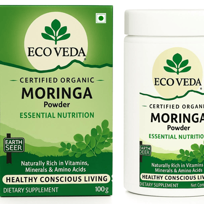 Eco Veda Certified Organic Moringa Powder - Essential Nutrition, Vitamins & Minerals Eco Veda Certified Organic Moringa Powder - Essential Nutrition, Vitamins & Minerals