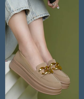 Stylestry Beige Women's Loafers