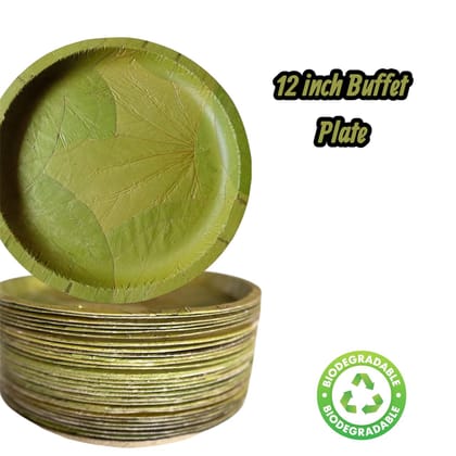 12'' Natural Leaf Buffet Plates | Eco-Friendly Disposable