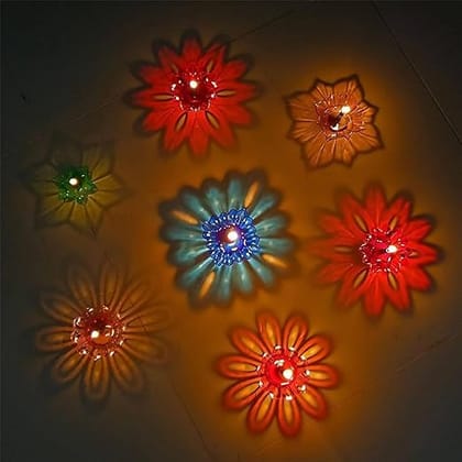 3D Rangoli Reflective Diyas (Set of 12)