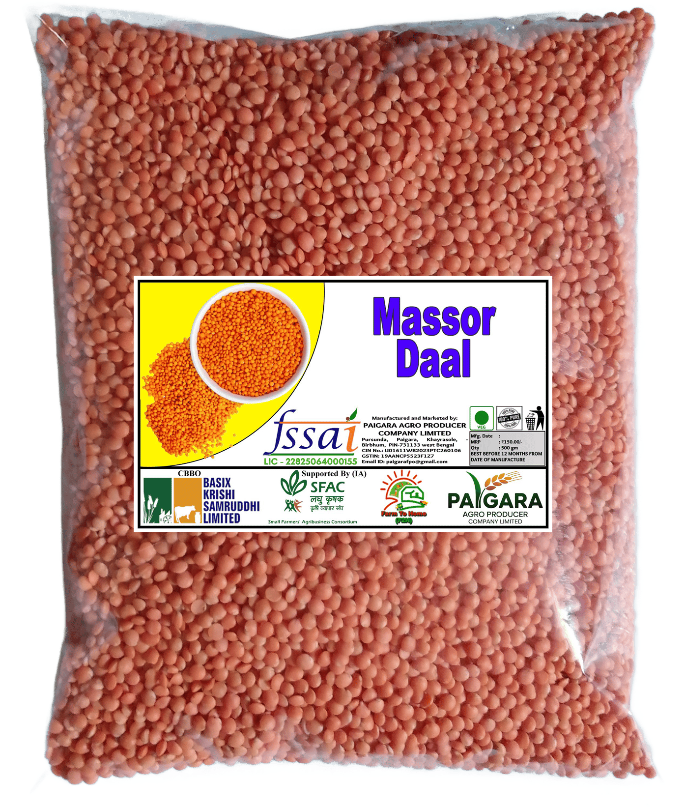Massor Daal 500 gm - Premium Unpolished Red Lentils
