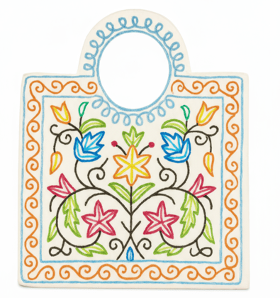 Embroidered Floral Decorative Handbag Ornament Embroidered Floral Decorative Handbag Ornament