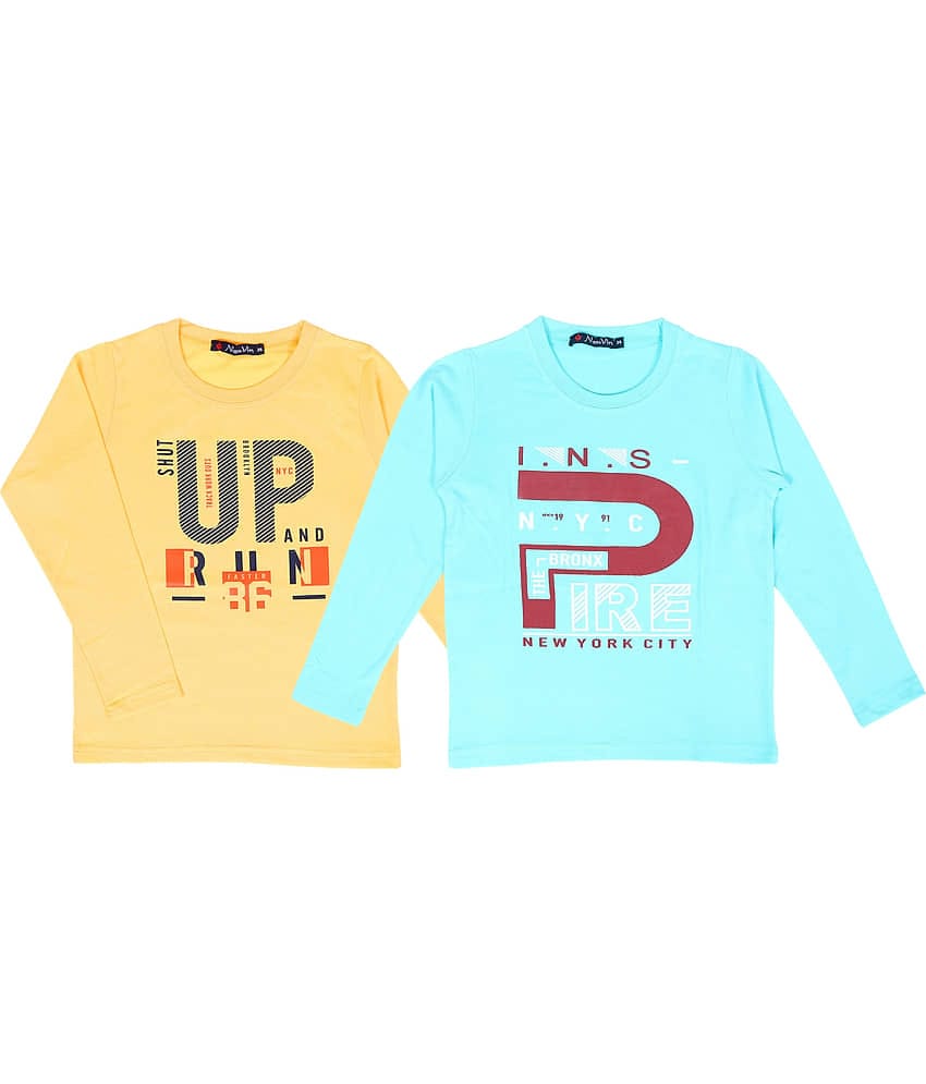 NEUVIN Pack of 1 Boys Cotton Blend T-Shirt ( Multi Color )
