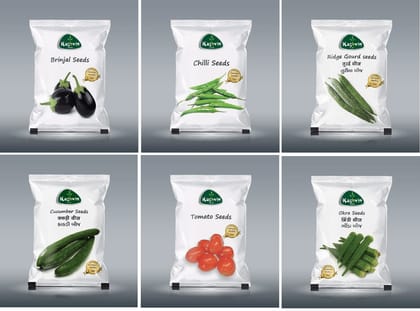 Daily Need Kitchen Garden Kit | Brinjal Seeds (Round) | Tomato Seeds | Chilli Seeds | Ridge Gourd | Okra Seeds | Cucumber Seeds - 1 Pouch Each Daily Need Kitchen Garden Kit | Brinjal Seeds (Round) | Tomato Seeds | Chilli Seeds | Ridge Gourd | Okra Seeds | Cucumber Seeds - 1 Pouch Each
