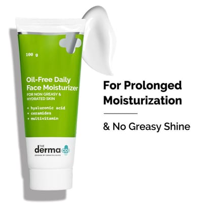 The Derma Co Oil-free Daily Face Moisturizer With Hyaluronic Acid Ceramides For Hydrated Skin (100gm)