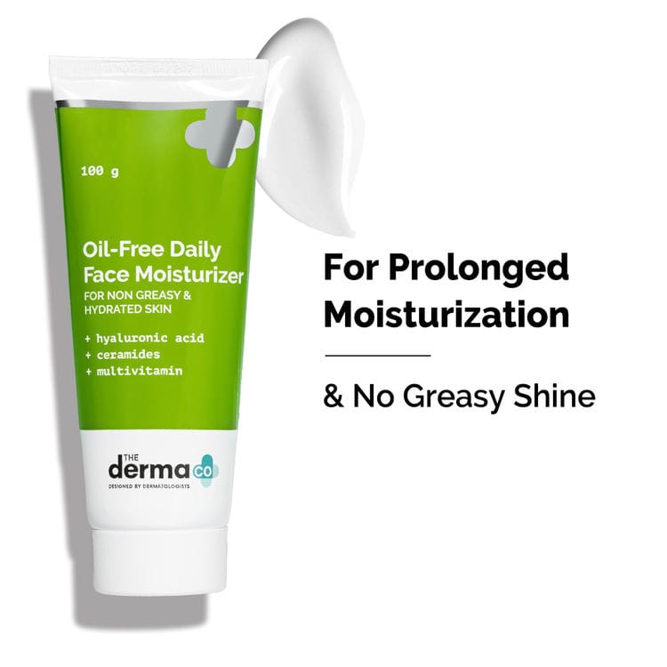 The Derma Co Oil-free Daily Face Moisturizer With Hyaluronic Acid Ceramides For Hydrated Skin (100gm)