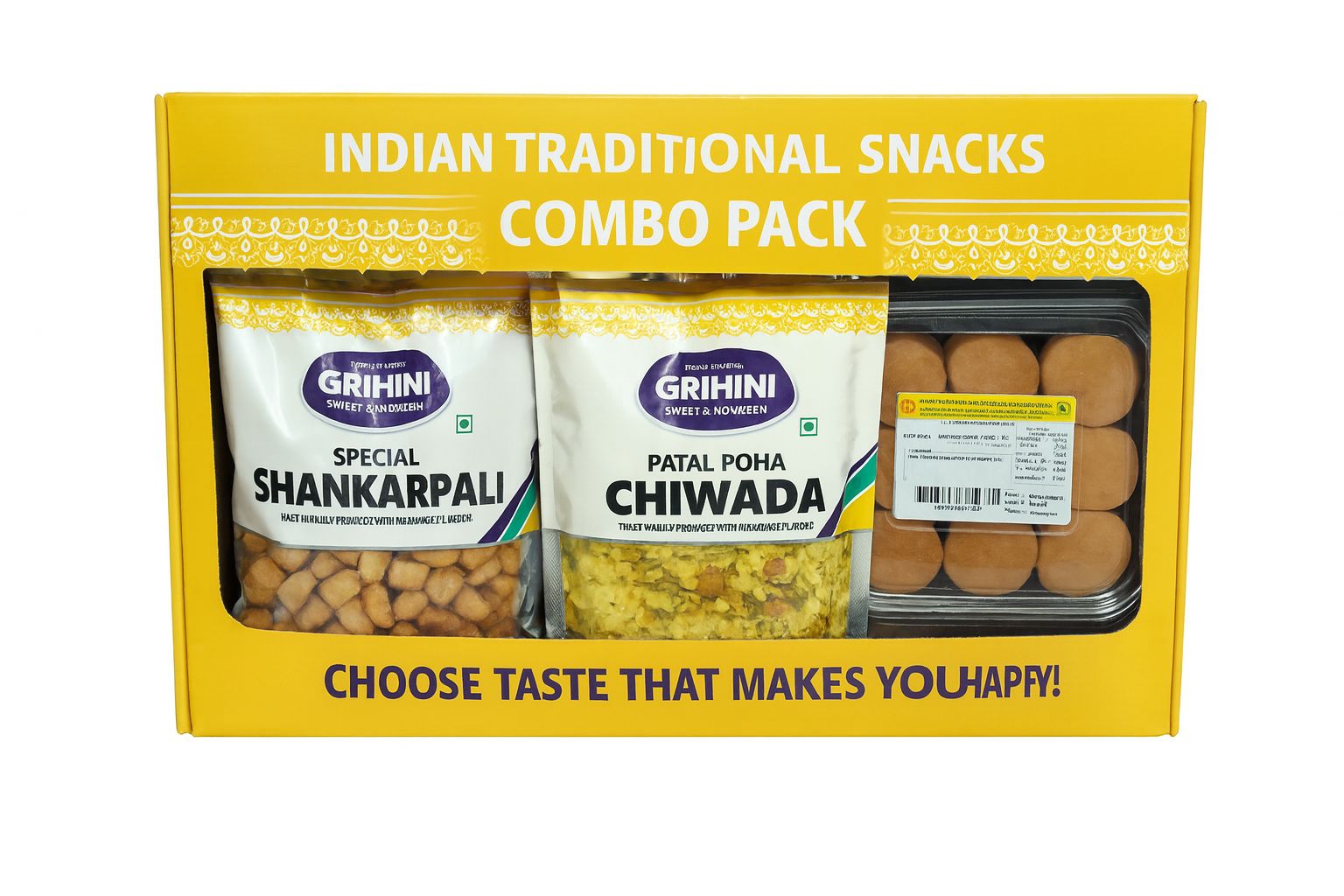Swaad Utsav Combo (Special Sankarpari -1 Pack, Patal Poha Chiwda -1 Pack, Besan Ladu -1 Pack)