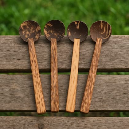 ECOCASK Coconut shell Cooking Ladle Set Of 4