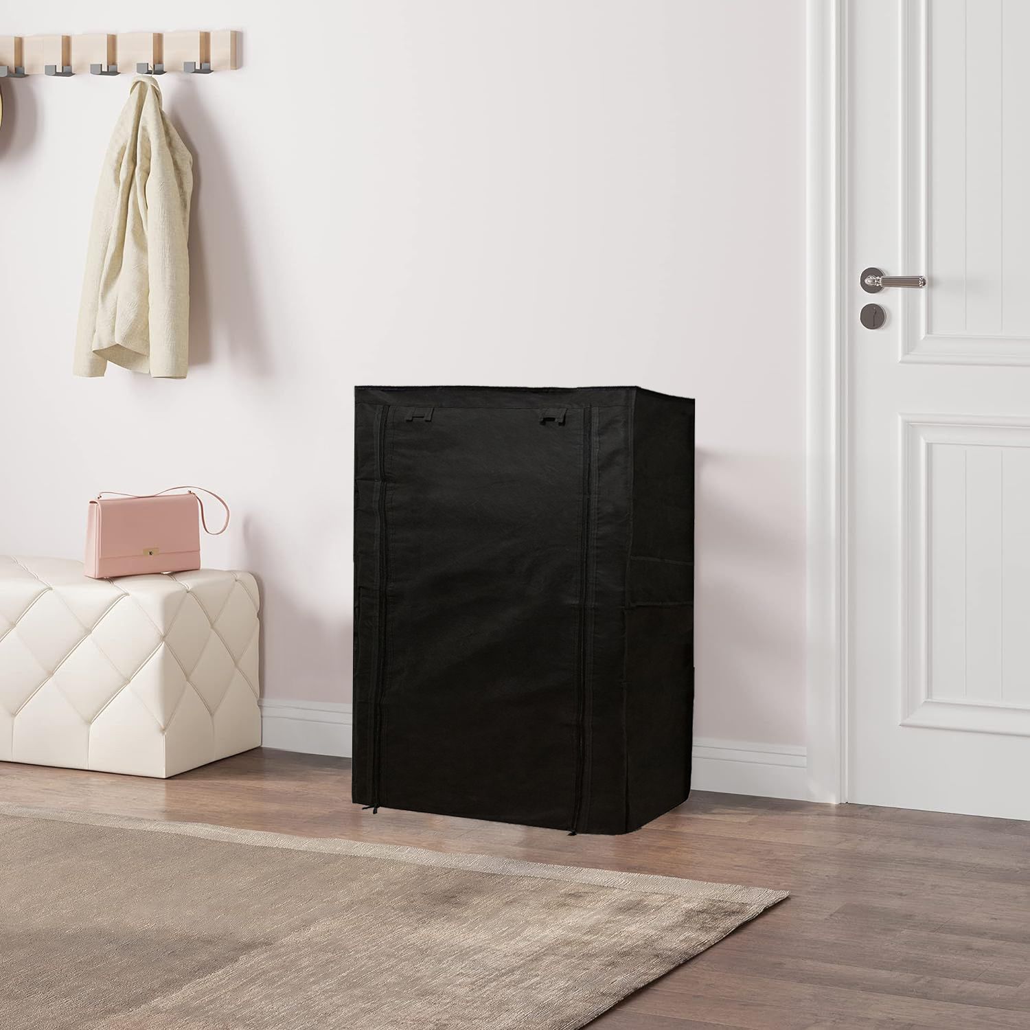 4-Layer Dustproof Cover for Shoe Rack – Zip-Fabric Non-Woven, Foldable