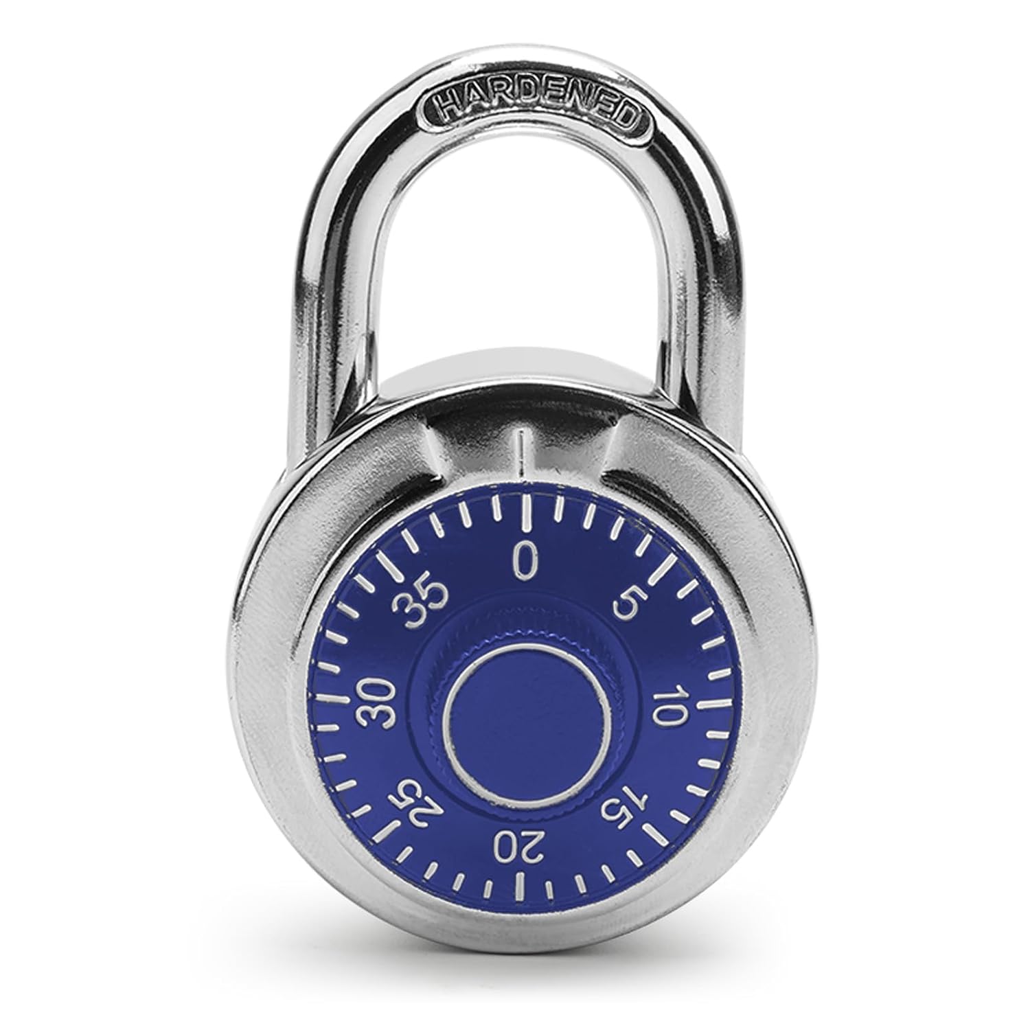 Hardened Shackle Combination Padlock with Blue Dial, Keyless Security