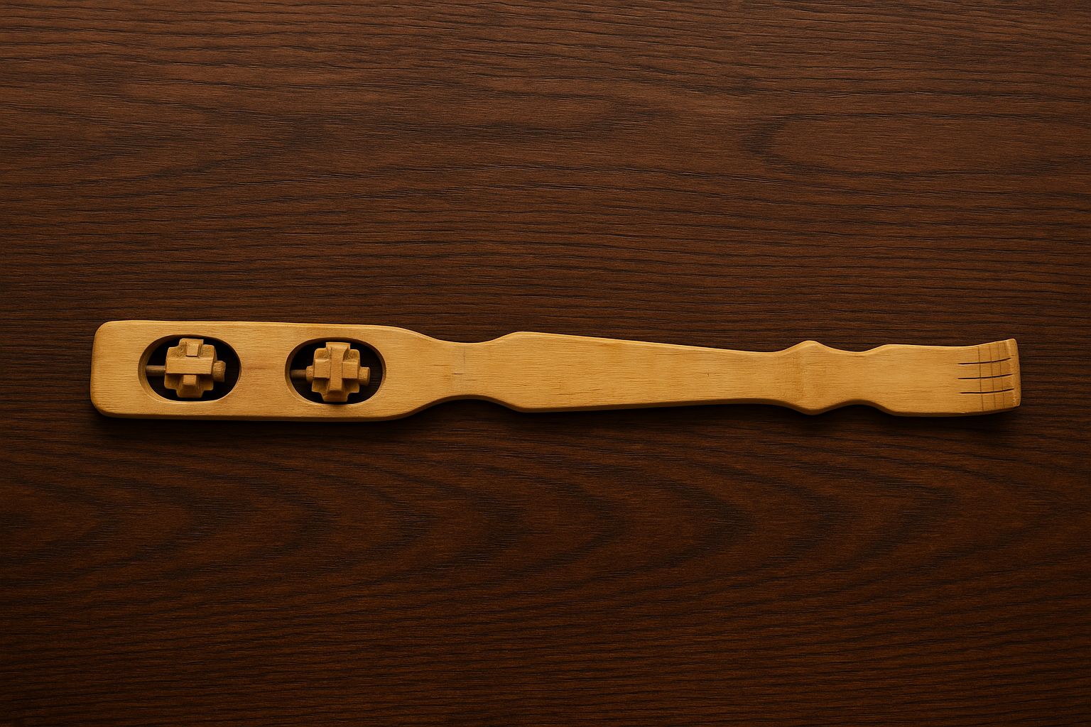 ECOCASK Bamboo Wooden Body Massager & Scratcher | Handcrafted Natural Pain Relief Tool | Large Size