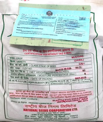 NSC Giriraj Mustard Seeds - Premium Certified Quality - 2kg