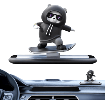 Wektu Cool Skateboard Panda Car Dashboard Ornament with Sunglasses