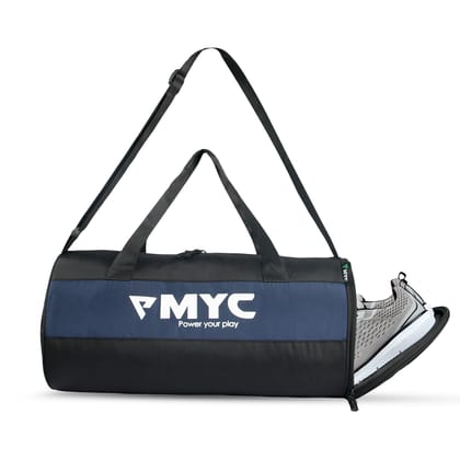 MYC Compact 20L Sports Duffle Bag for Men & Women – Separate Shoe Storage, Travel & Gym Bag with Adjustable Strap –Black/Navy (49 cm) MYC Compact 20L Sports Duffle Bag for Men & Women – Separate Shoe Storage, Travel & Gym Bag with Adjustable Strap –Black/Navy (49 cm)