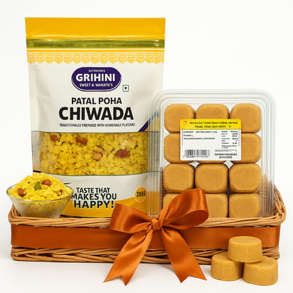 Utsav Mithas Namkeen Pack (Patal Poha Chiwda - 2 Pack, Besan Ladu - 2 Pack)