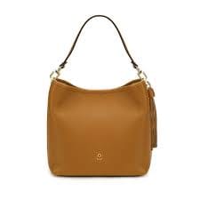 Stylish Tan Women's Shoulder Bag with Tassel Detail Stylish Tan Women's Shoulder Bag with Tassel Detail