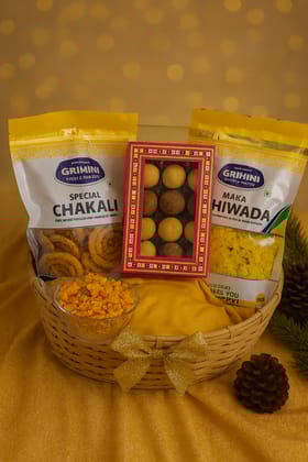 Sweet & Crunchy Harmony (Chakali - 1 Pack, Patal Pohe Chiwada - 1 Pack, Ladu Combo - 1 Pack)