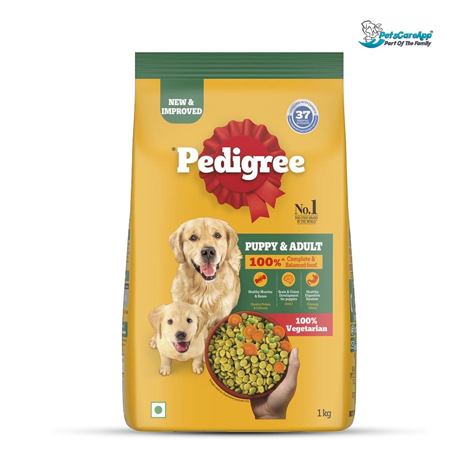 Pedigree Adult & Puppy Dry Dog Food, 100% Vegetarian