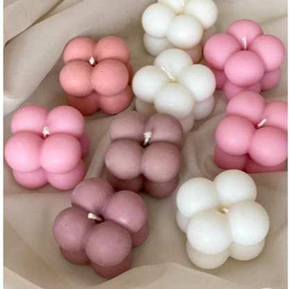 Aesthetic Bubble Cube Decorative Candles Set- 6Pcs Multicolor Aesthetic Bubble Cube Decorative Candles Set- 6Pcs Multicolor