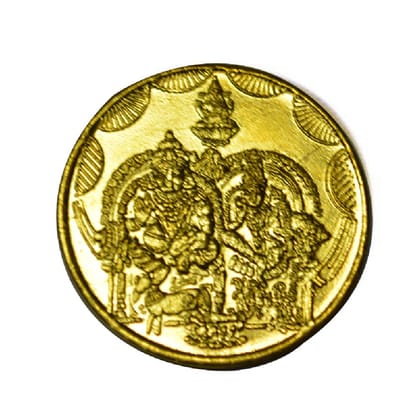 Gold colour Pack of 1 Ethnic Traditional Hand made Brass Lakshmi Kubera Coins Gold colour Pack of 1 Ethnic Traditional Hand made Brass Lakshmi Kubera Coins