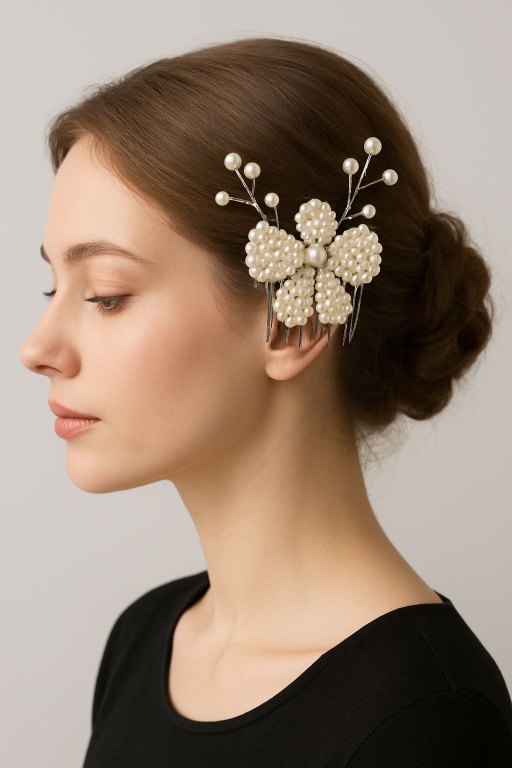  Elegant Pearl Blossom Hair Comb