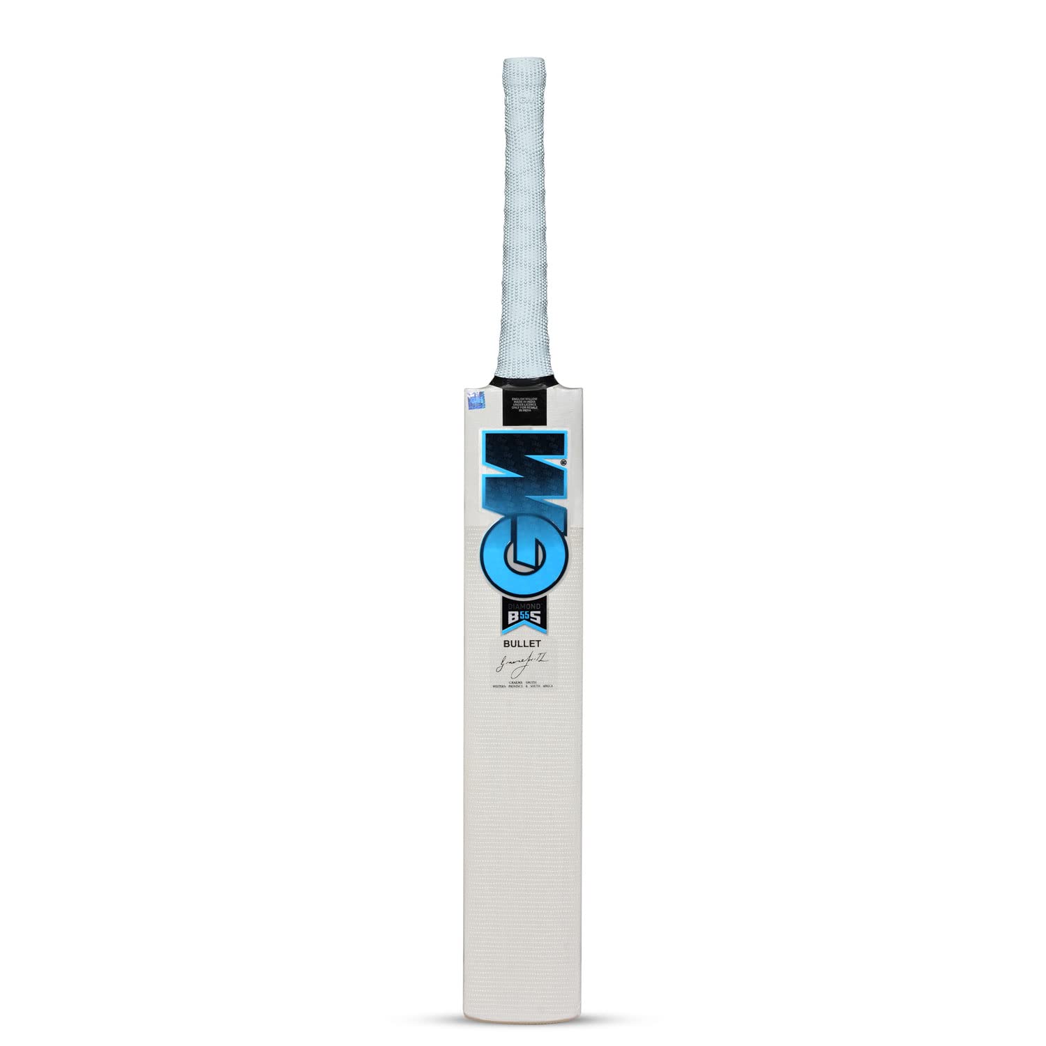 TEKNAXO | GM Men's Diamond Bullet English Willow Wood Cricket Bat with Cloth Covering on The Face with Cover 