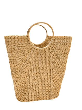Handcrafted Woven Straw Tote Bag