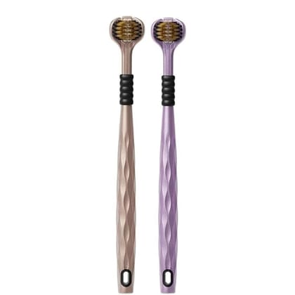 3 Sided Toothbrush, Soft Bristle Toothbrush (2 Pc Set)