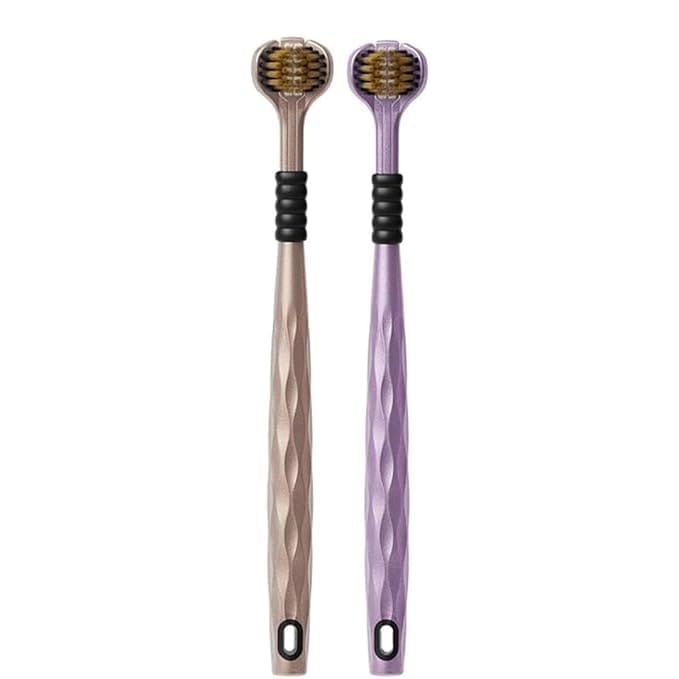 3 Sided Toothbrush, Soft Bristle Toothbrush (2 Pc Set)