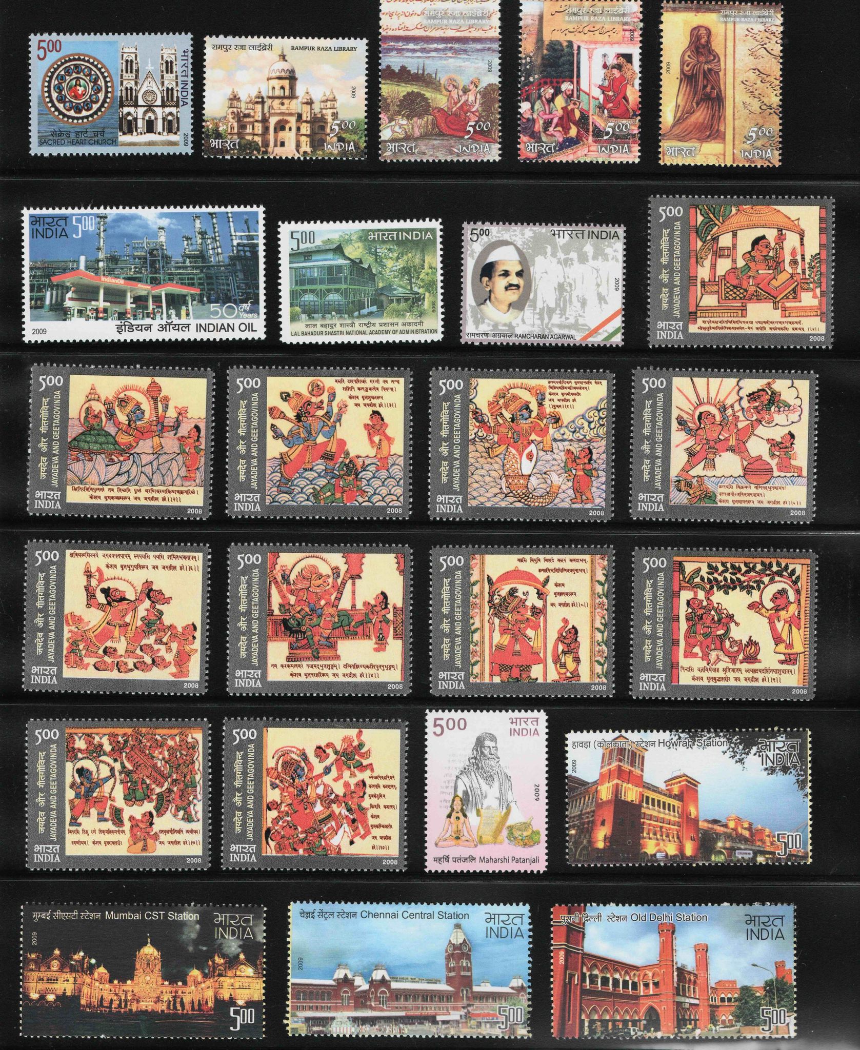 Shobhaphila's MNH Commemorative Year Pack stamps 2009 (107 Nos.)